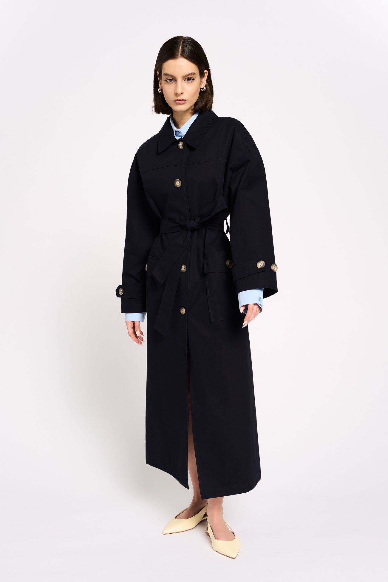 Cotton canvas trench coat