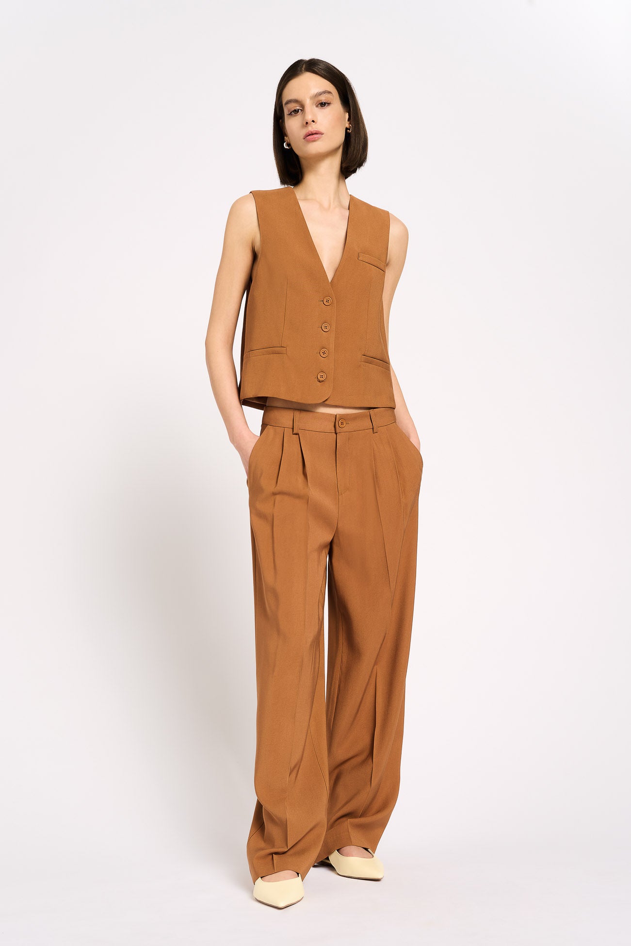 Wide viscose trousers
