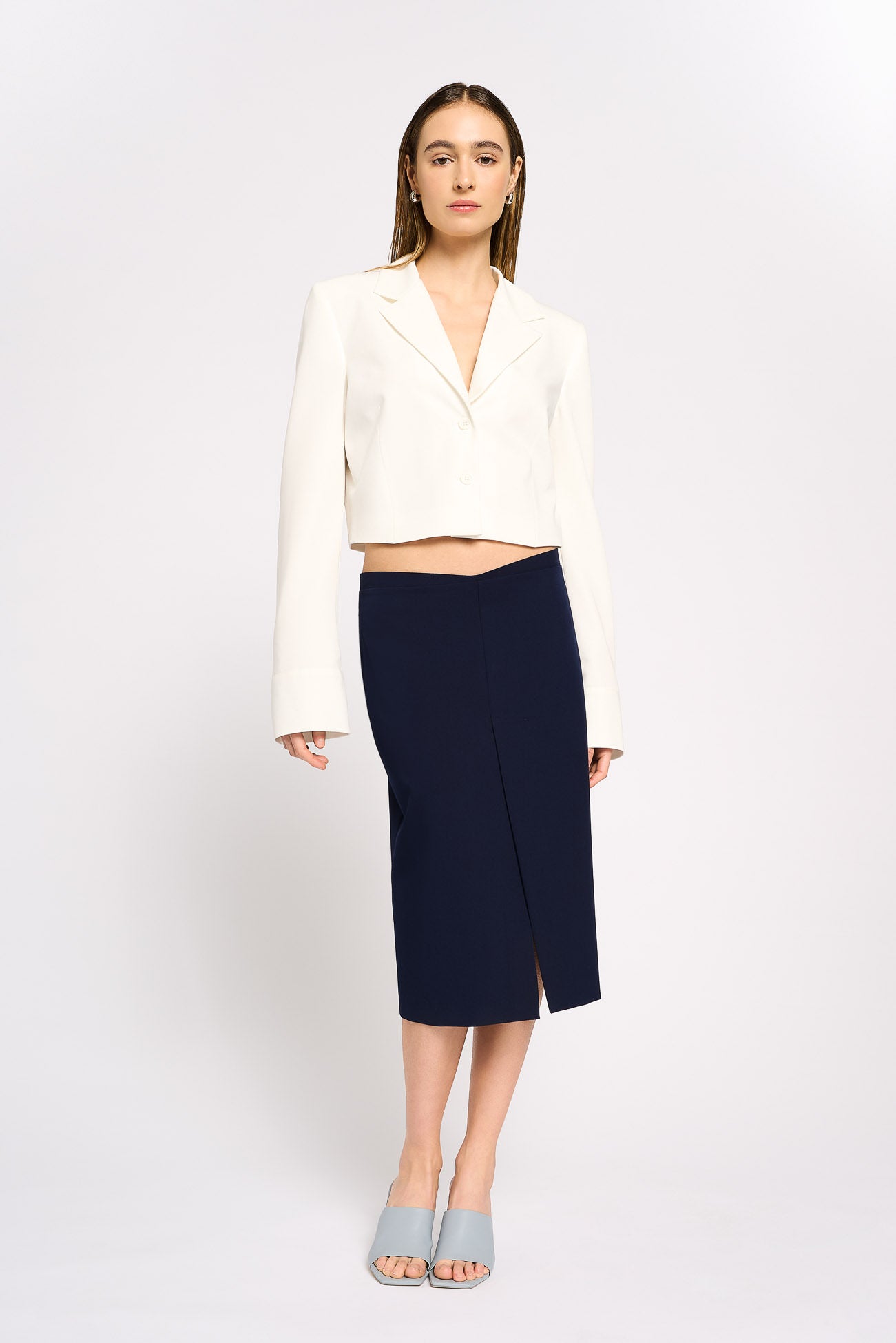 Pencil skirt with slit