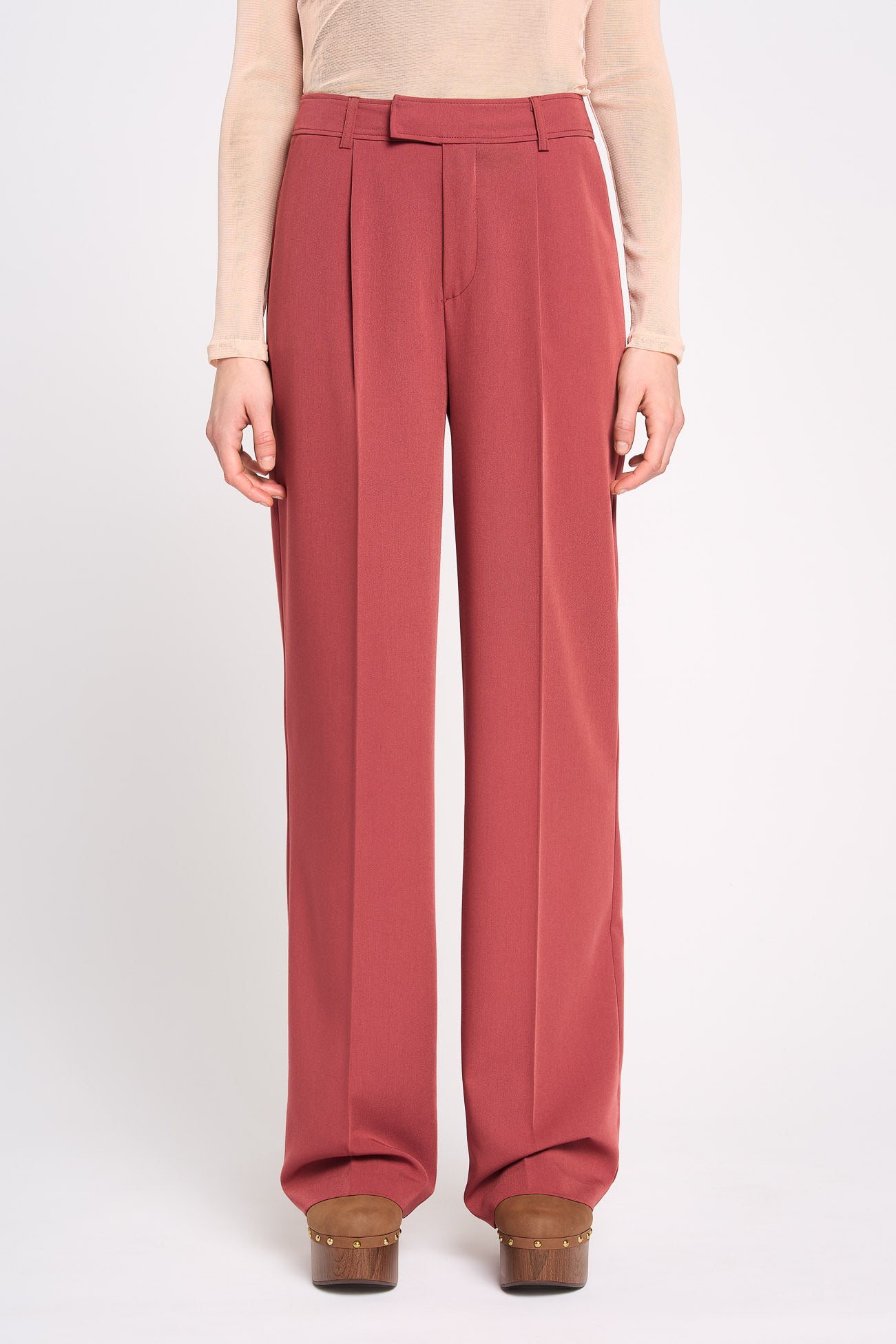 Straight fit trousers in tailored fabric