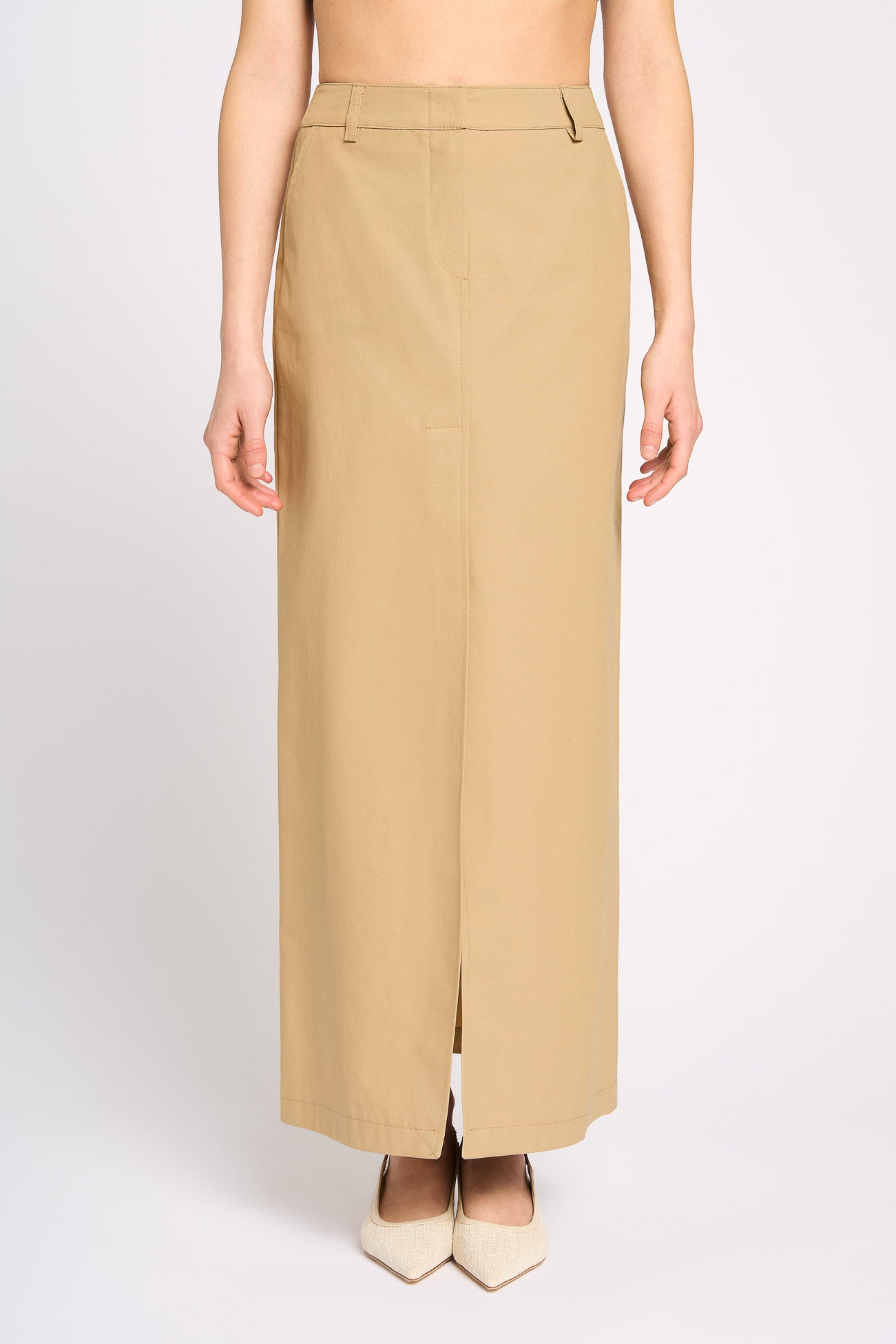 Long skirt in cotton canvas