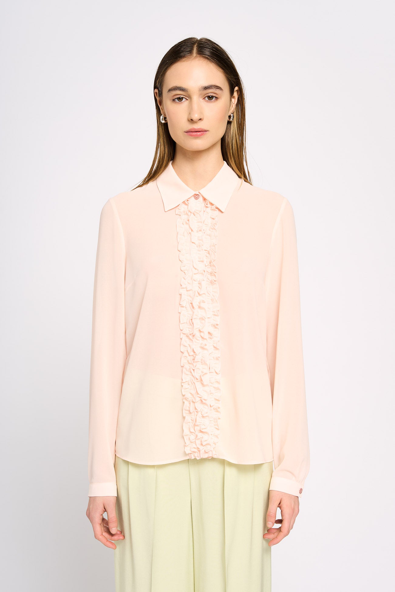 Georgette shirt with ruffles
