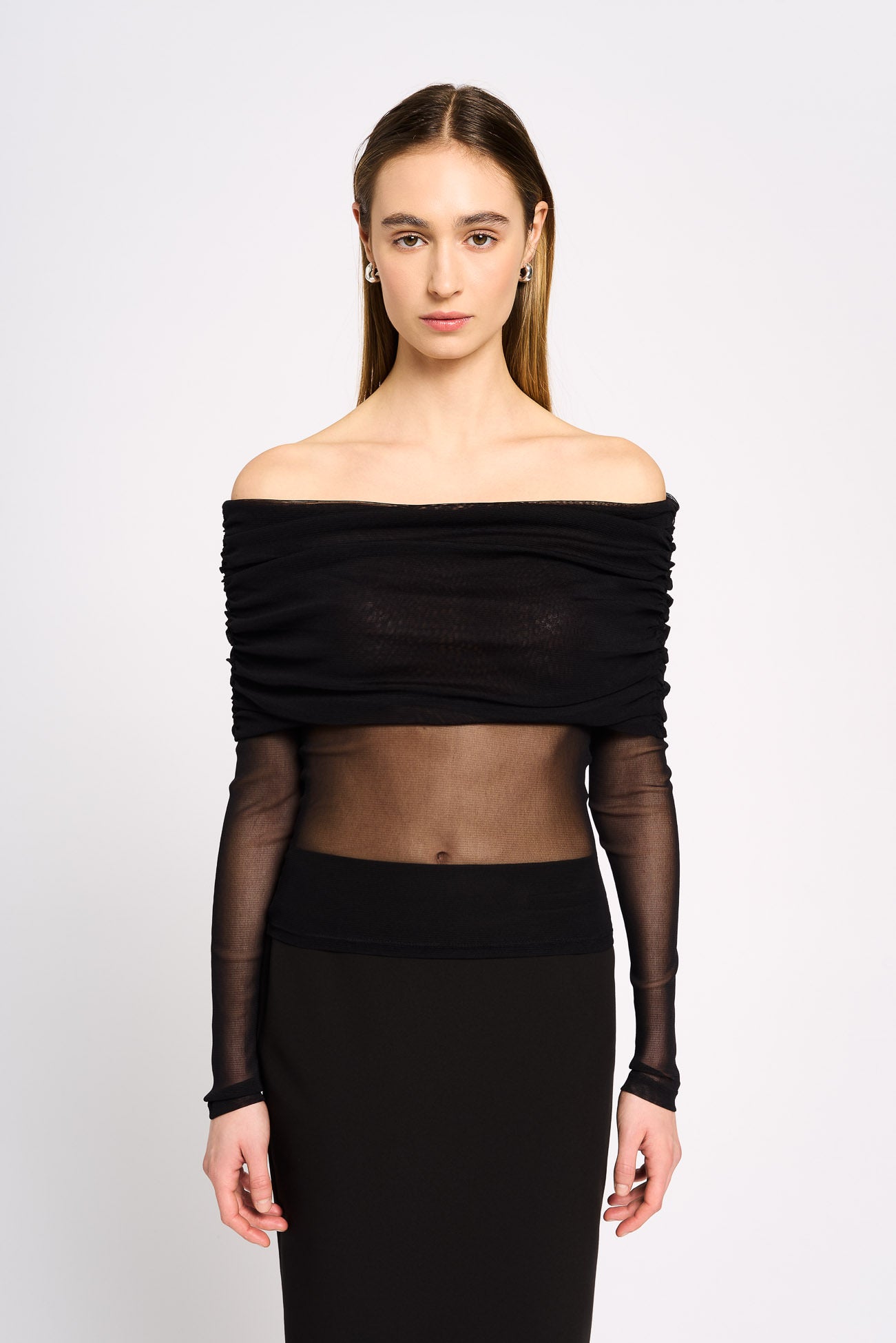 Top in tulle stretch