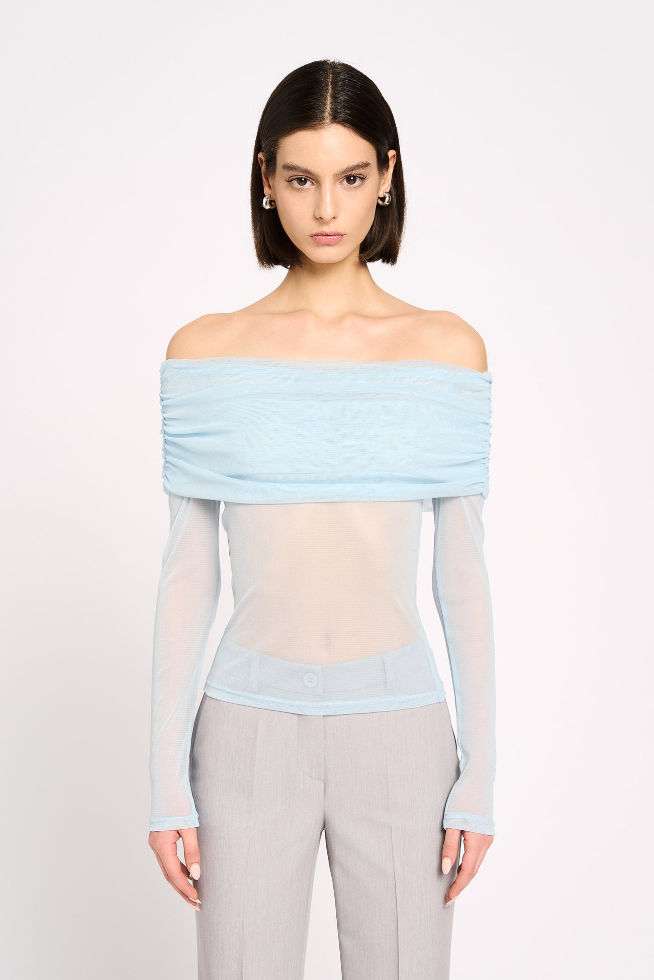 Stretch tulle top